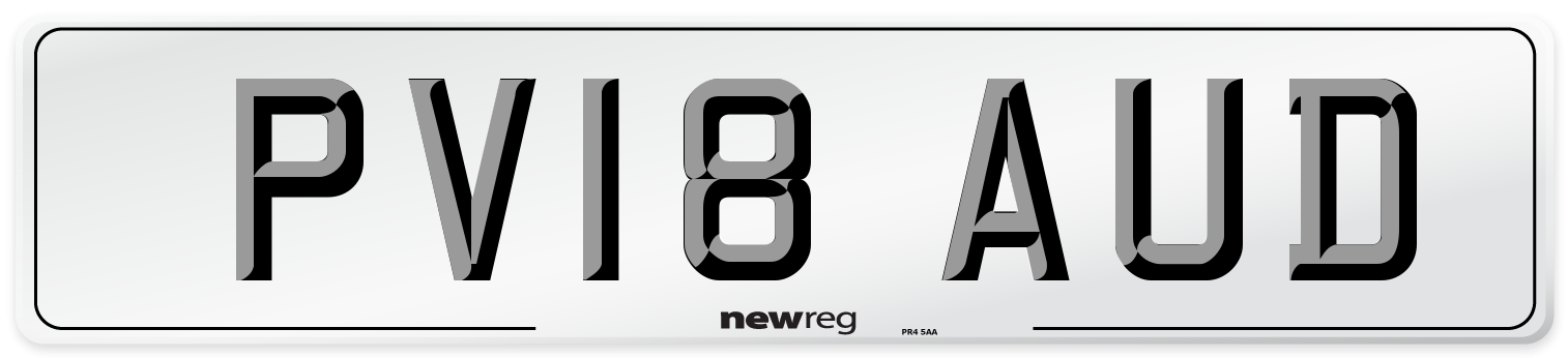 PV18 AUD Number Plate from New Reg